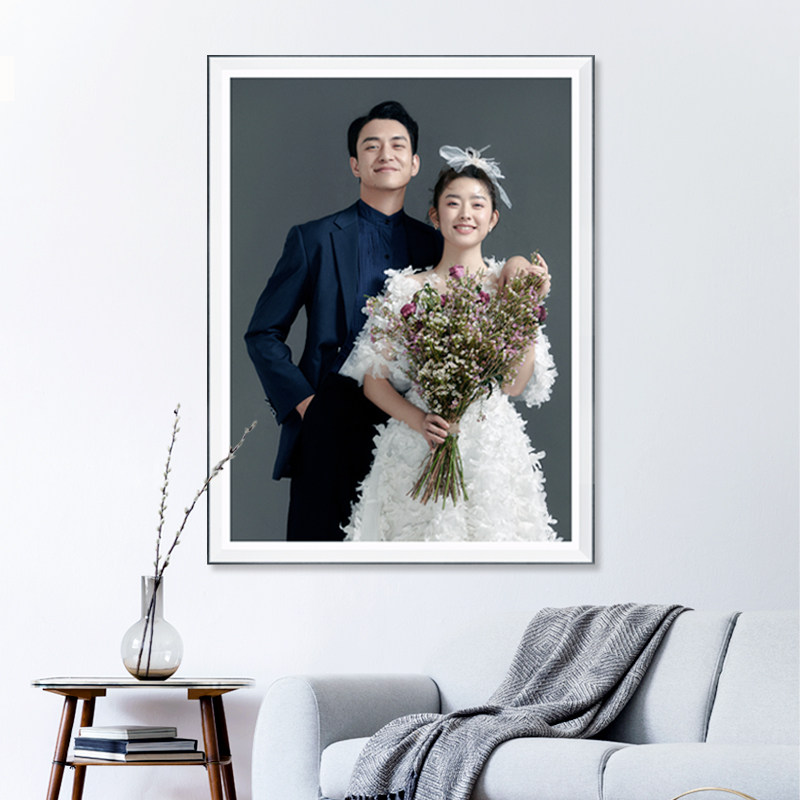 婚纱照片相框挂墙定制结婚照洗相片打印大尺寸全家福来图制作