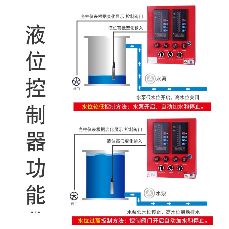 水位控制器投入式液位计变送器电子水池水箱显示器感测器带监视器