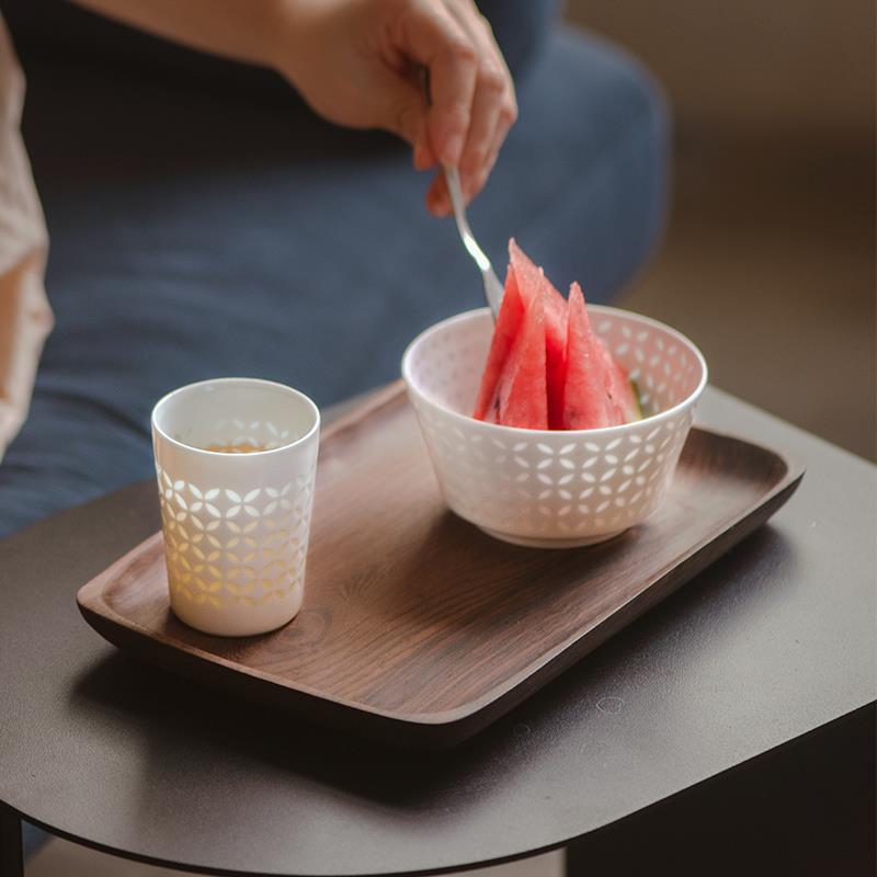 玉柏玲珑瓷景德镇碗碟套装家用中式高端陶瓷餐具套装轻奢家用乔迁