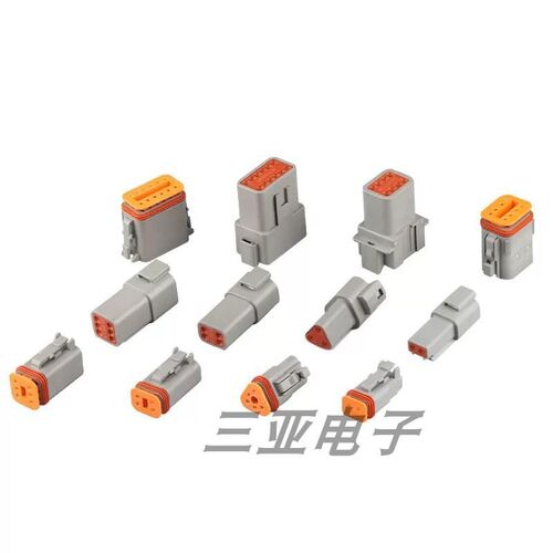 德驰连接器汽车防水接插件公母DT04-2/3/4/6/8/12P接线端子套装