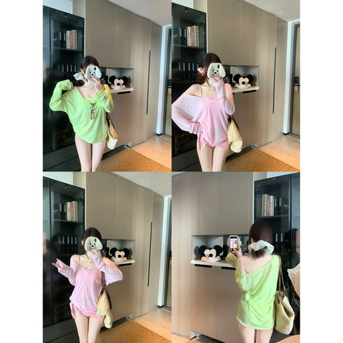 夏新多巴胺防晒显瘦比基尼罩衫