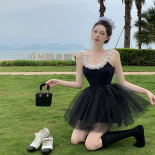 度假甜欲风小胸聚拢露背连体泳装 泳衣女夏2025新款 高级感网红同款