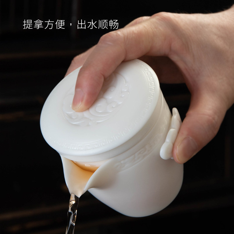 可定制羊脂玉白瓷一壶两杯快客杯二单人便携式旅行茶具套装收纳包