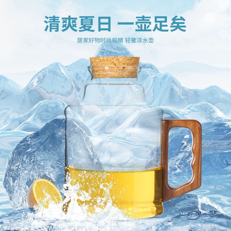 耐热玻璃暖壶泡茶杯家用办公大容量喝水杯高颜值定制带盖马克杯子