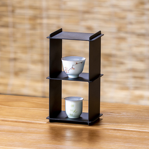 铁艺茶杯架子茶壶架多宝格茶具博古架手工九宫格收纳架六宫格茶架