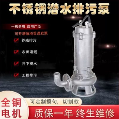 304不锈钢耐高温抽粪泥浆污水泵家用220V耐腐蚀高扬程380V排污泵