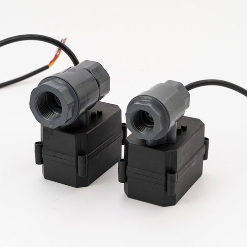 塑料UPVC微型球阀电动球阀DN20 3/4分 5V 12V 24V 220V排水阀