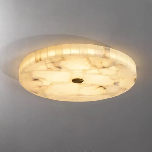 西班牙天然云石吸顶灯LED轻奢现代简约入户玄关主卧室圆形房间灯