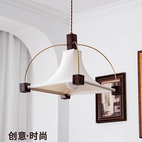 美式复古中古吊灯餐厅灯日式诧寂风布艺阳台卧室民宿吧台餐桌灯具