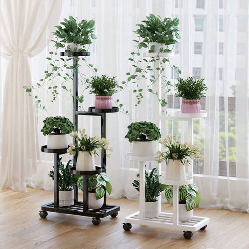 花架阳台带滚轮室内家用客厅阳台花架子植物架花盆架花架大厅用