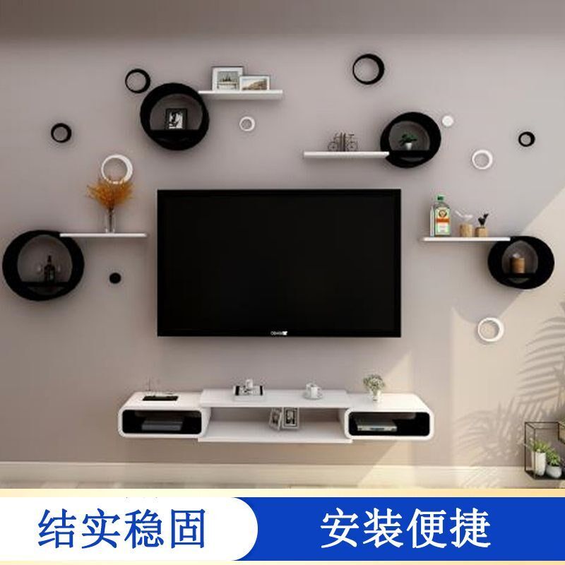墙上置物架免打孔客厅影视墙面壁挂式墙柜电视墙背景墙装饰架搁板