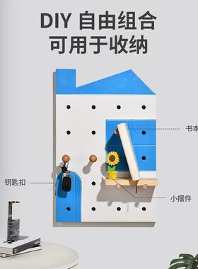 电表箱装饰架洞洞板实木定制电表箱网络箱盖颜色定制洞洞板玄关