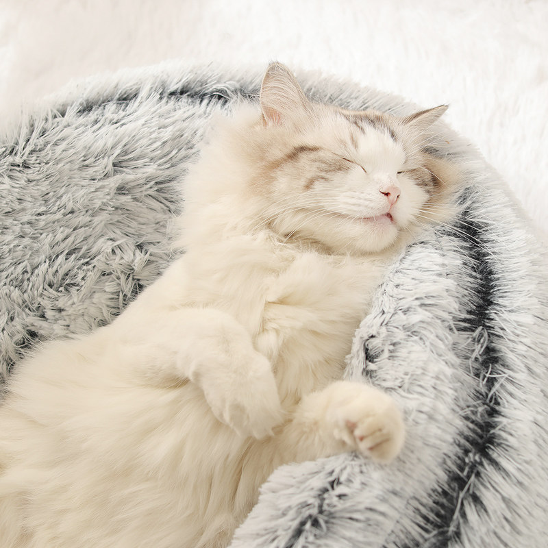 猫窝冬季保暖封闭式深度睡眠窝幼猫冬天睡觉猫床别墅四季猫咪用品