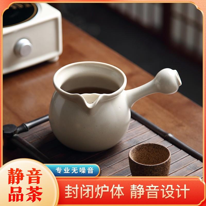日式侧把煮茶壶小青柑壶罐茶陶瓷可加热煮茶器复古粗陶烤茶泡茶壶