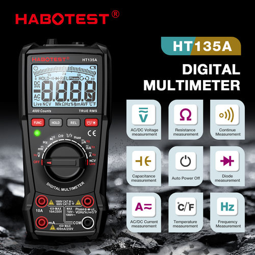 HABOTEST HT135A/HT135D数字万用表多功能电容数显万能表电工专用