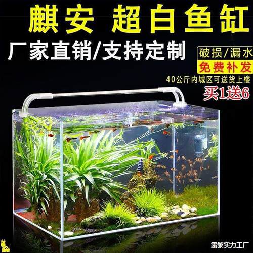 加厚超白玻璃鱼缸长方形大小型客厅造景水族箱水草乌龟缸