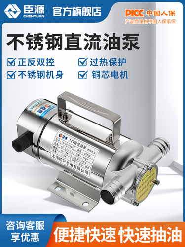 臣源不锈钢抽油泵柴油泵正反转电动油泵12V24V220V直流加油泵