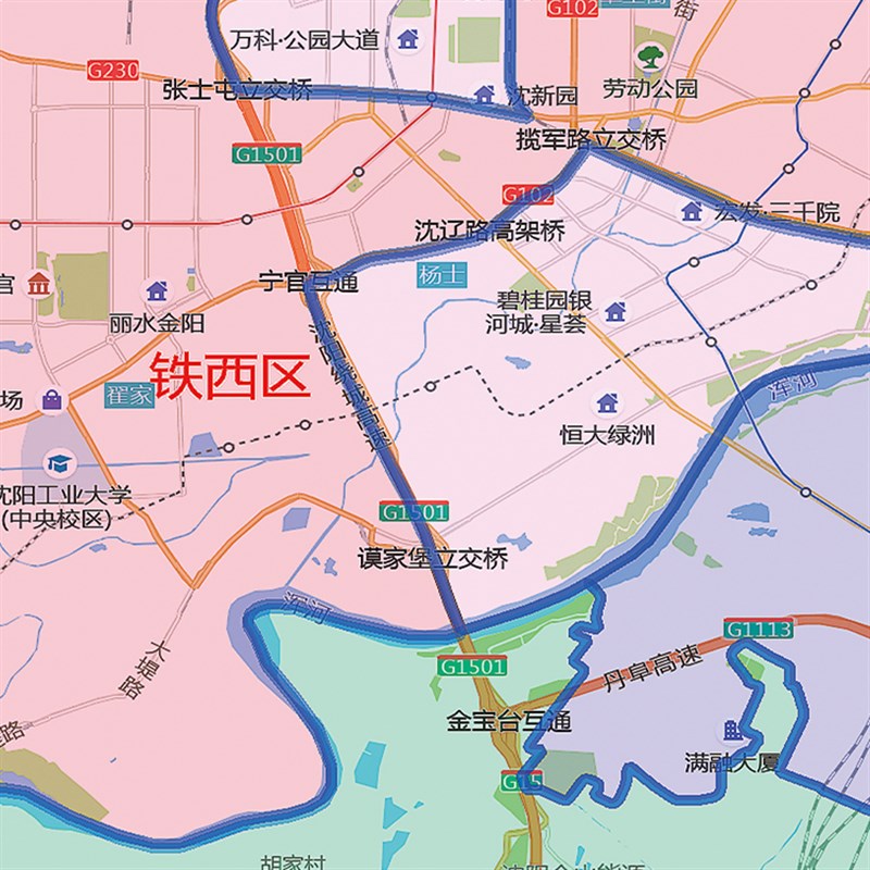 2026新款沈阳市行政地图挂图高清防水墙壁贴超大装饰画实物定制