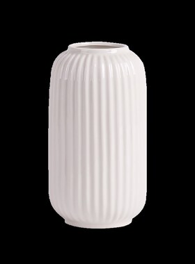 郁金香白色陶瓷花瓶摆件轻奢高级感客厅插花法式水养水培玫瑰鲜花