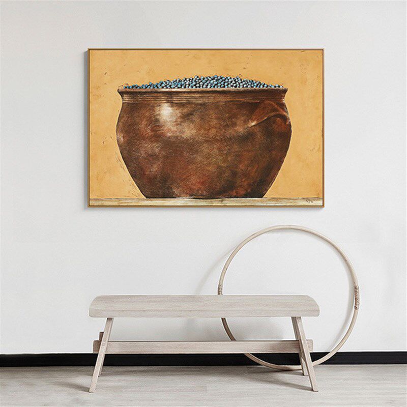 餐厅装饰画墙面画饭厅厨房壁画艺术油画单幅样板房客厅大气背景画