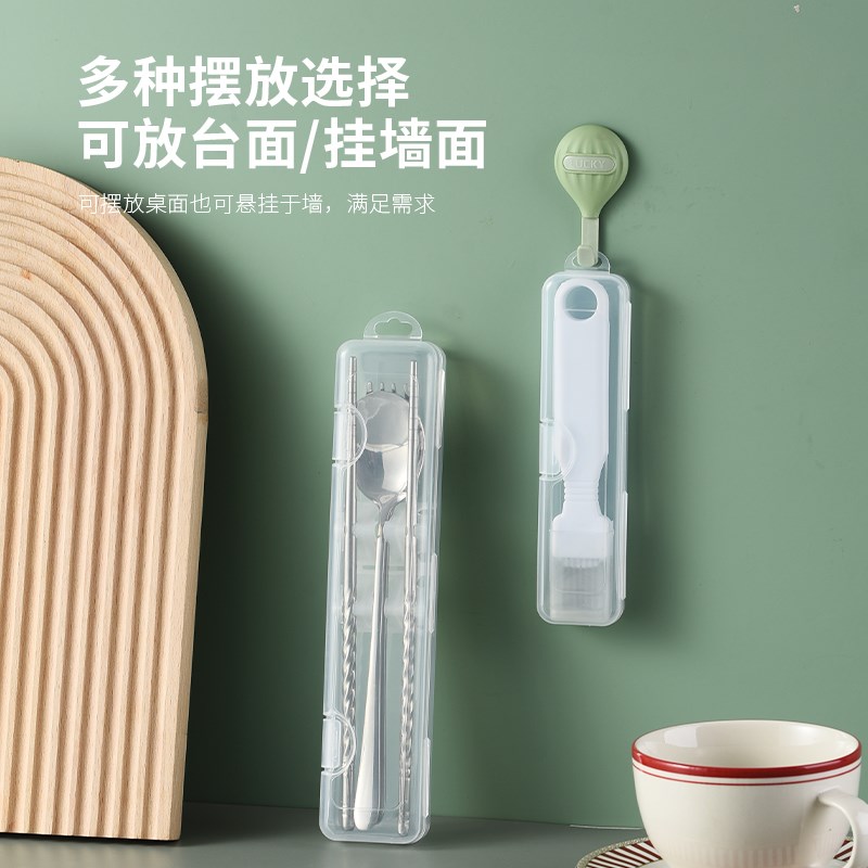 防尘筷子盒空盒餐具收纳盒盒子便携式外带学生筷子勺子带盖旅行图片