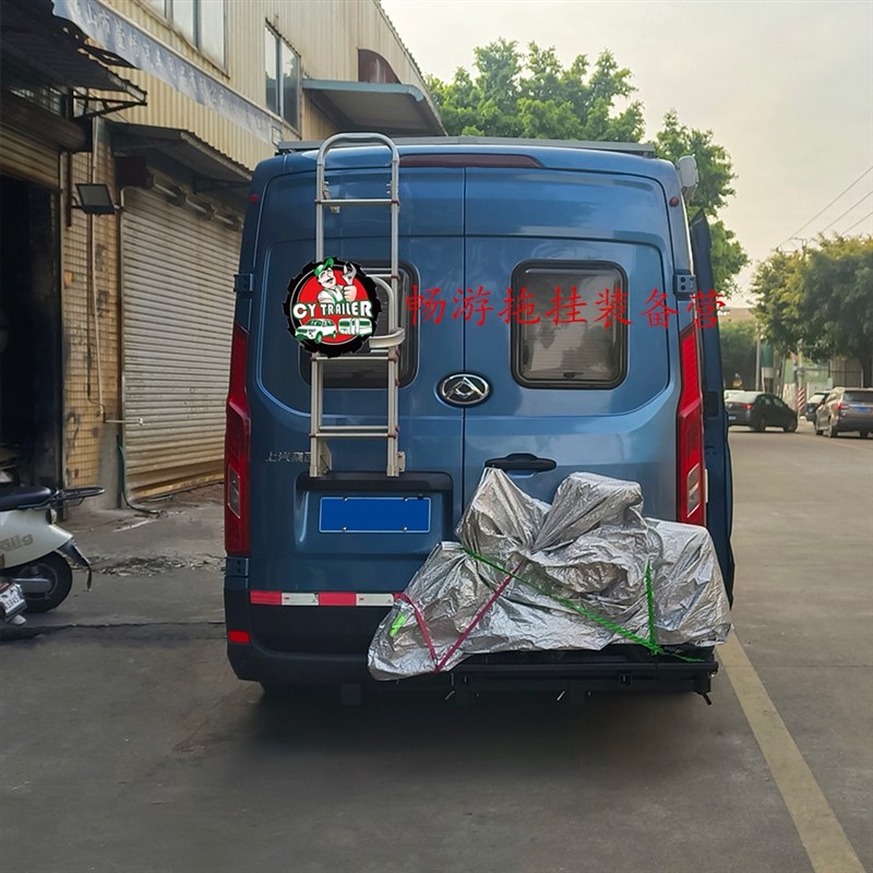 房车/汽车后挂式旋转电动车背架车载旋转电动车架不影响开后门