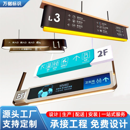 悬挂式停车场灯箱镀锌板铝型材烤漆亚克力楼层地铁牌半户外发光