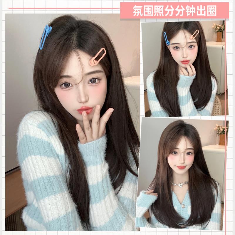 微卷假发片一片式u型女式头顶增发量蓬松隐形接发片假发女中长发