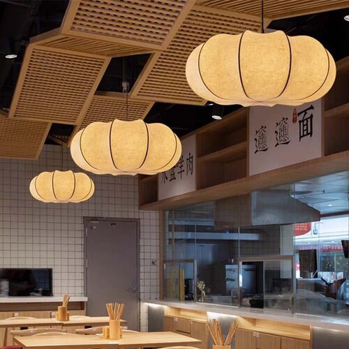 奶油风南瓜蚕丝餐厅吊灯