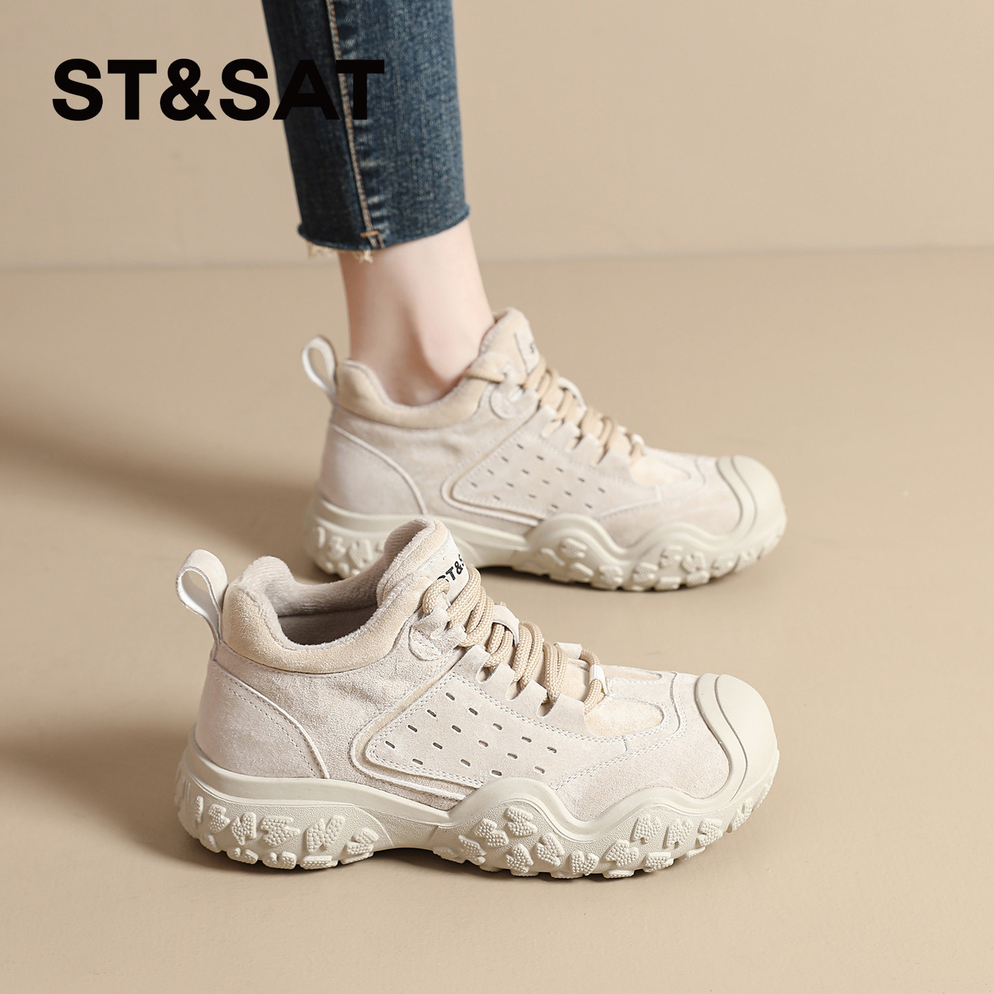 星期六Sta真皮轻便休闲运