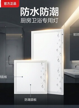 LED天花板灯厨房平板灯集成吊灯照明灯面板厨卫led灯铝扣板嵌入式
