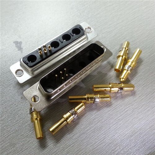 打线9W4公头 矩形电源4+5端子 混合大电流d-sub公座连接器