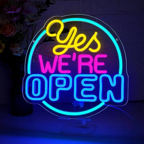 led霓虹灯发光字母灯牌open招牌灯店铺装饰灯商用霓虹灯跨境外贸