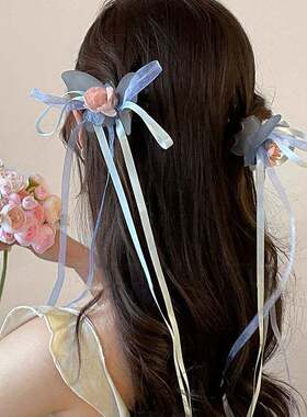 新中式超仙蝴蝶飘带花朵