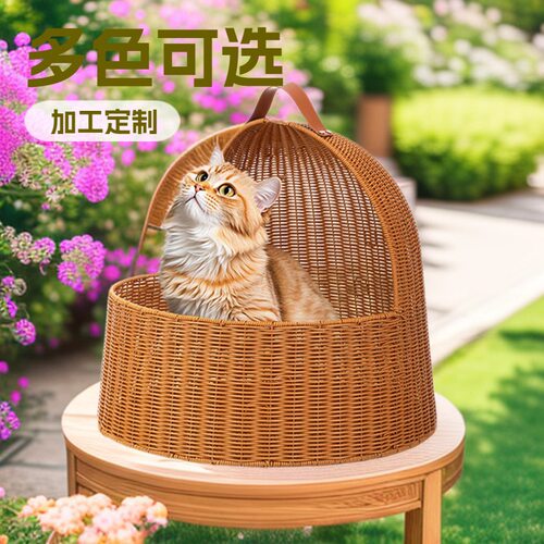 纯手工编织猫窝冬季保暖安全感猫窝猫床四季通用睡觉狗窝送猫垫