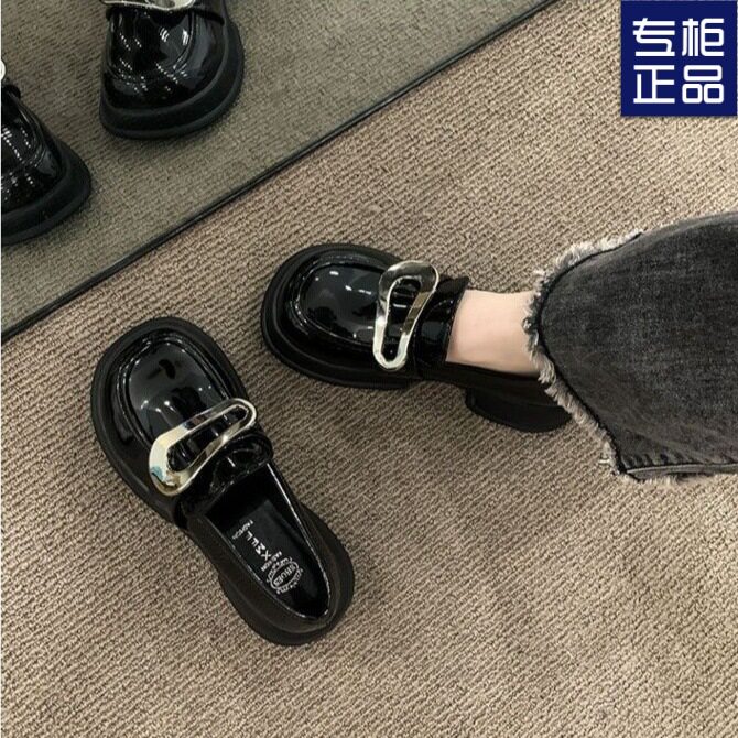 时尚单鞋好搭一脚蹬女鞋厚底乐福鞋女2025新款休闲增高学院风复古