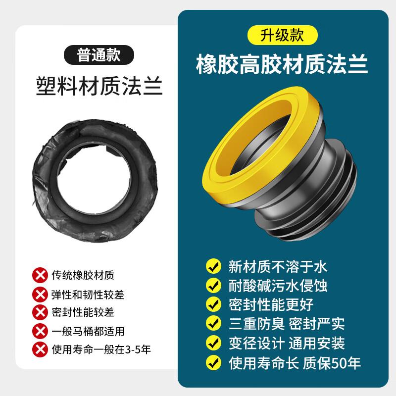 马通法兰密加圈防臭防漏水u加厚垫圈封长加高桶用款坐便器底部配