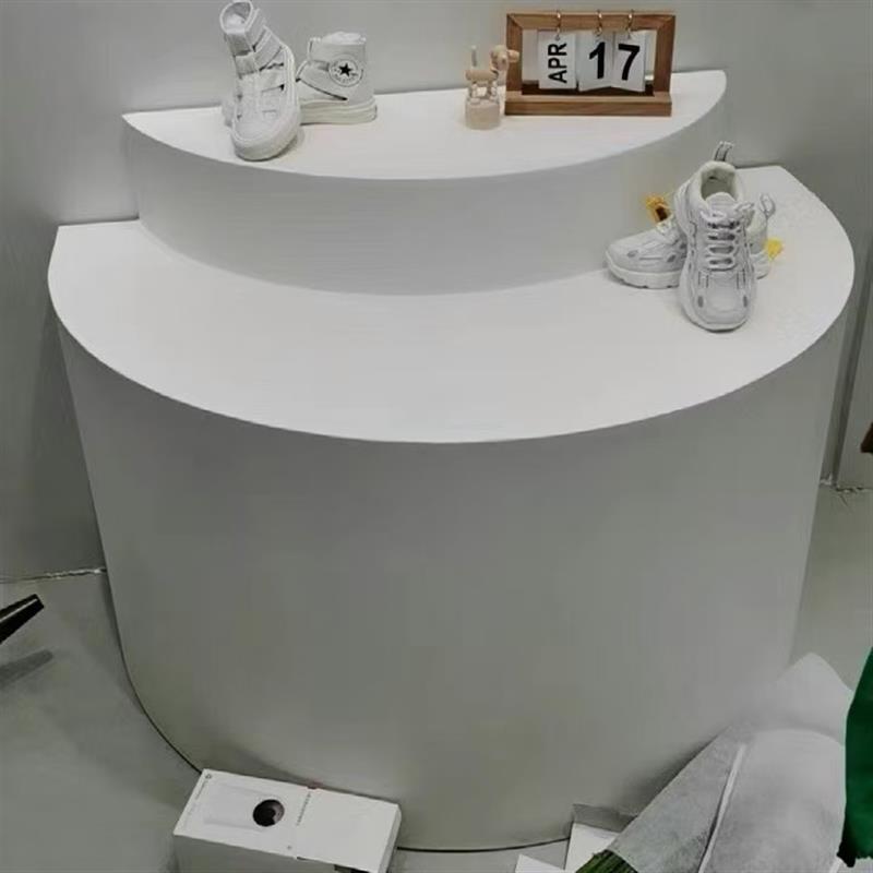 圆形烤漆展示柜服装店中岛柜梯形展示台展销台货架半圆形模特地台