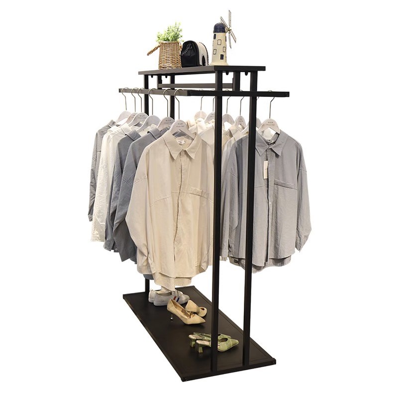 加厚服装店中岛展示架双杠挂衣架女装男装童装衣服陈列架中间货架