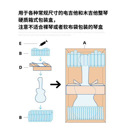 加厚吉他纸箱包装材料民谣木吉他电吉他缓冲包材打包发快递纸箱