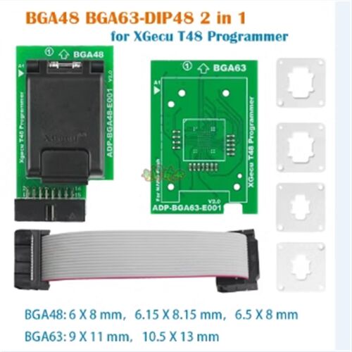 XGecu鑫工T48编程器专用BGA48 BGA63适配器读写烧录座二合一 2in1