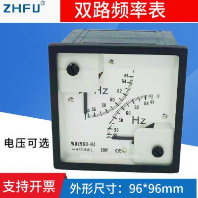 WDZ96D两路双指针式交流双频率仪表45-65HZ/220V/380V100V赫磁表