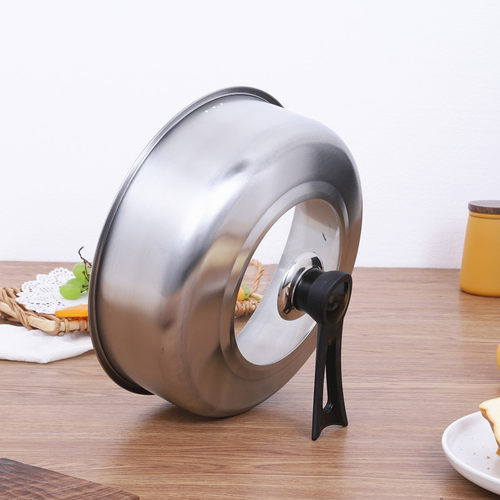 加高蒸锅锅盖家用不锈钢盖子圆形汤锅炒锅30cm32CM34CM可视玻璃盖