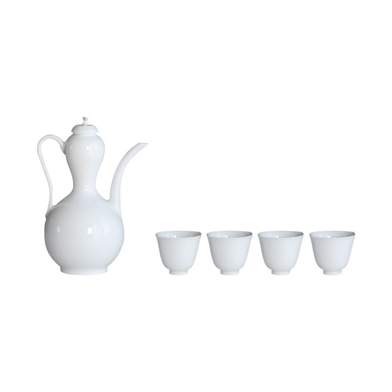 大鱼美器酒具礼品陶瓷酒具套装甜白瓷酒壶礼物景德镇高温陶瓷酒具