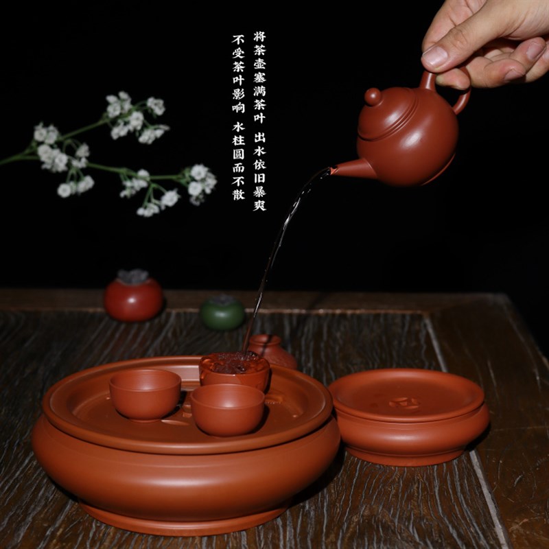 潮州原矿朱泥手拉壶小容量泡茶壶慕古壶家用商用功夫茶具福容水平