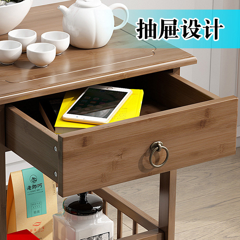 茶水柜餐厅竹木餐边柜中式茶柜仿古边柜家用备餐柜饮水机烧水架