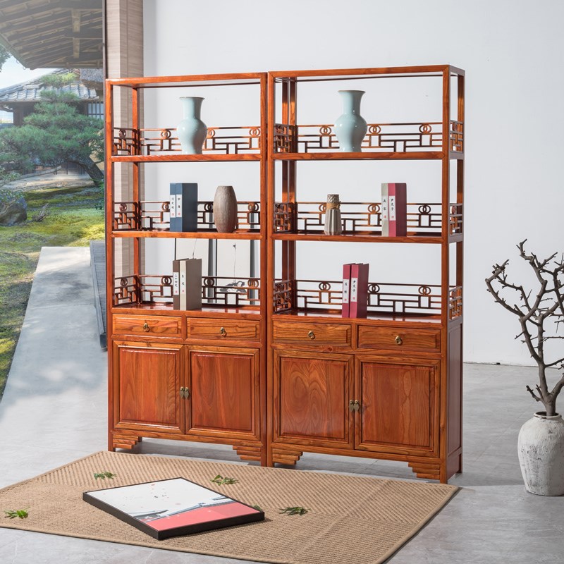 包邮货架博古架实木中式书架茶叶架壶茶架子置物架展示架展示柜