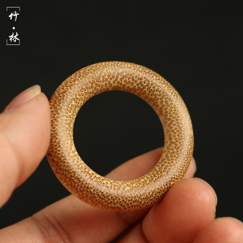 精品真宗天然龙血金丝老玉竹文玩竹圈满花鱼籽纹理竹指环鸟笼吊环