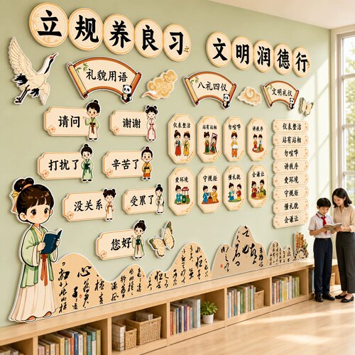 二十四节气传统文化墙贴幼儿园