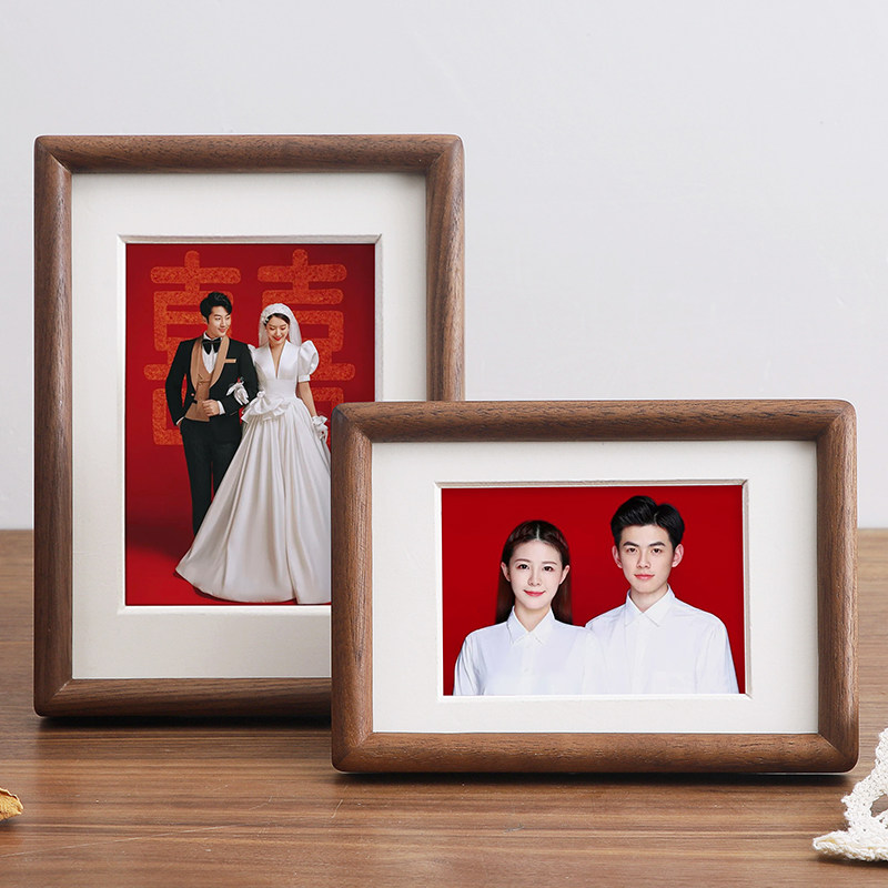 6寸相框摆台洗照片做成婚纱照纪念册情侣结婚登记周年海马体定制